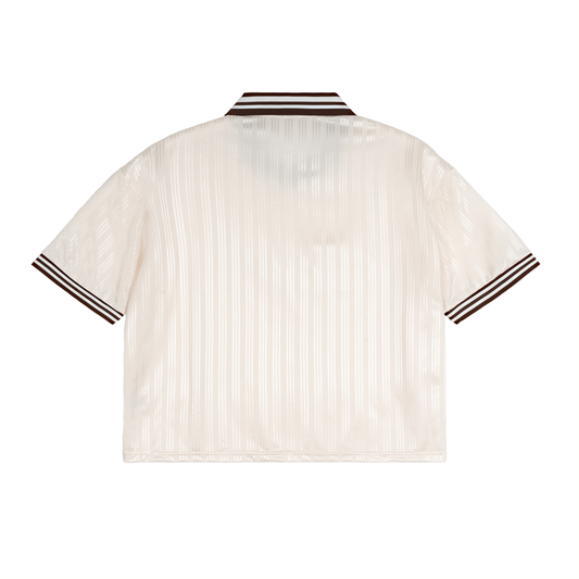 "SWIZZLE" Contrast Stripes Polo Collar T-Shirt