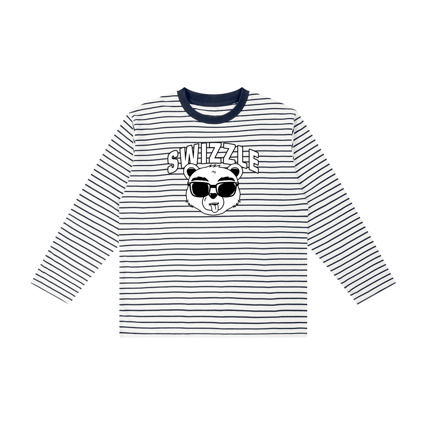 "SWIZZLE BEAR" Kid's Striped Long Sleeve T-Shirt