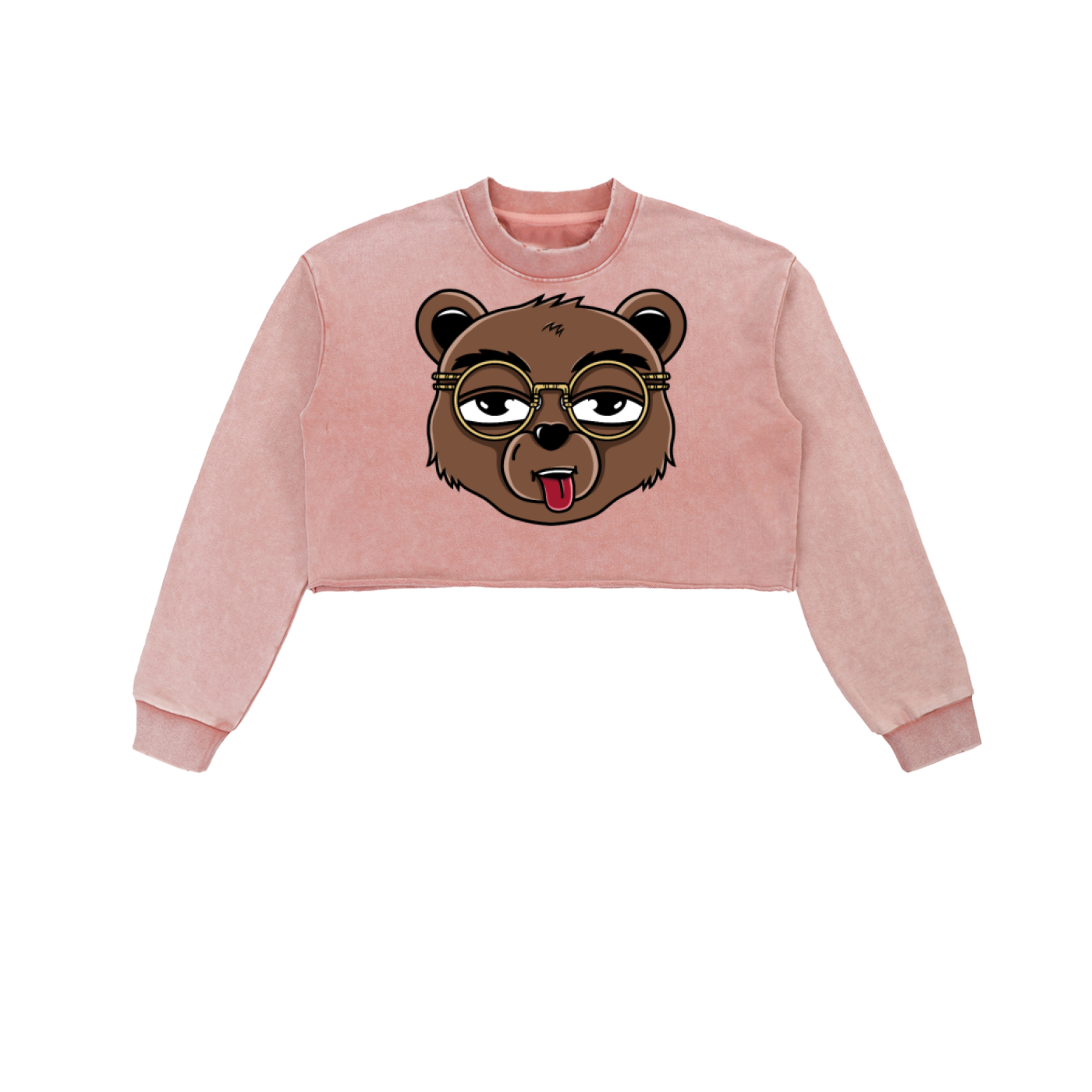 SWIZZLE Gold Snow Washed Raw Edge Cropped Sweatshirt