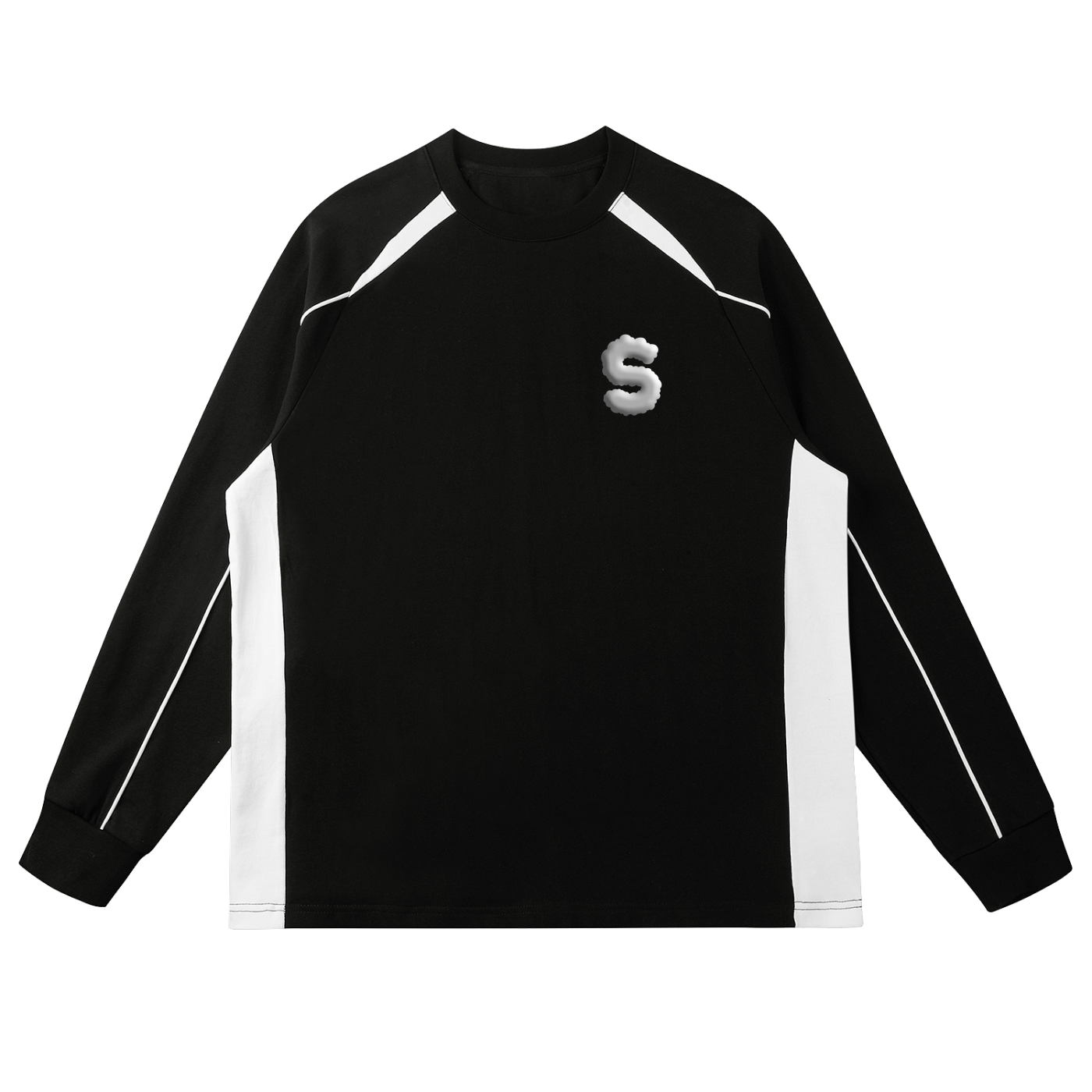 "S LOGO CLOUD" Contrast Panel Raglan Sweatshirt