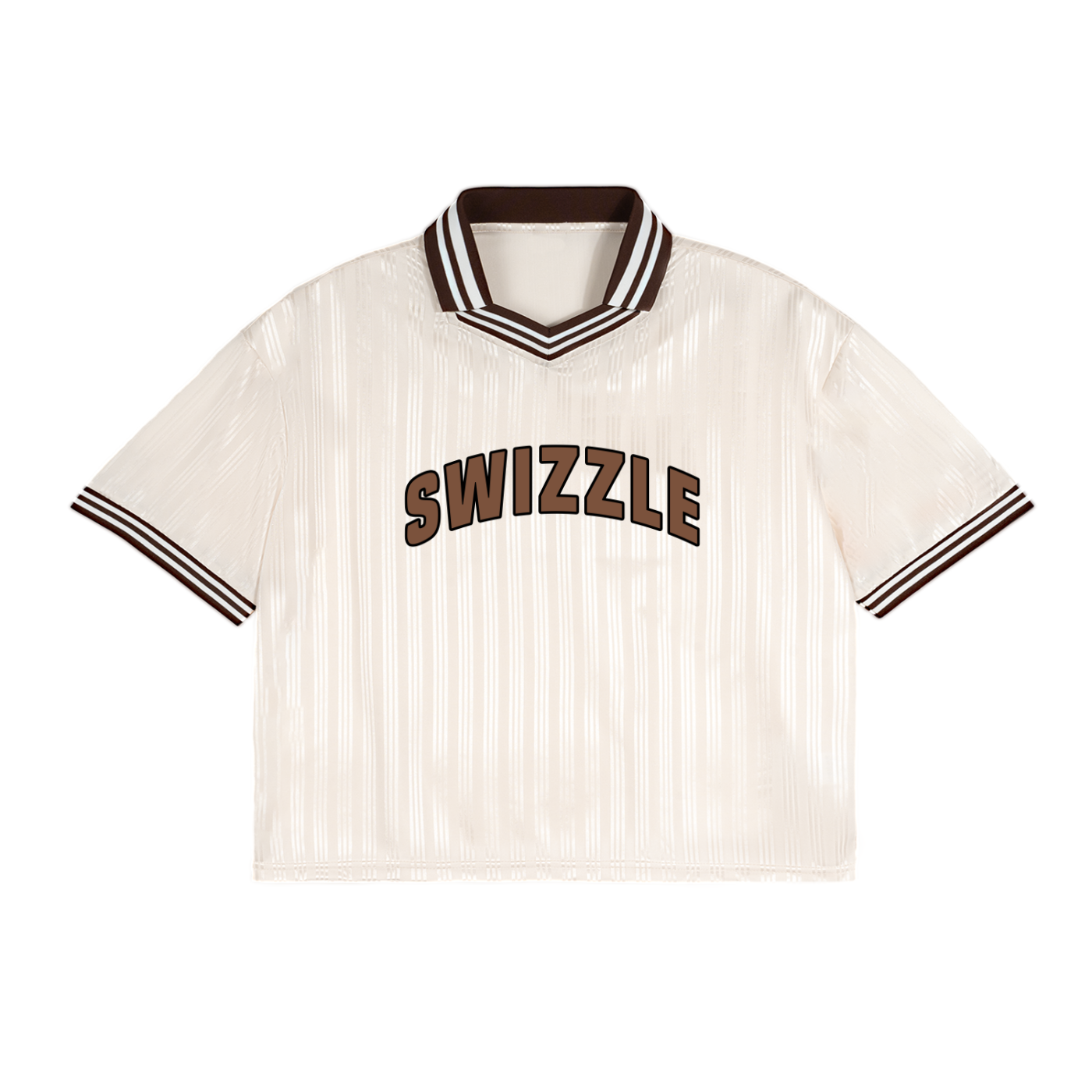 "SWIZZLE" Contrast Stripes Polo Collar T-Shirt